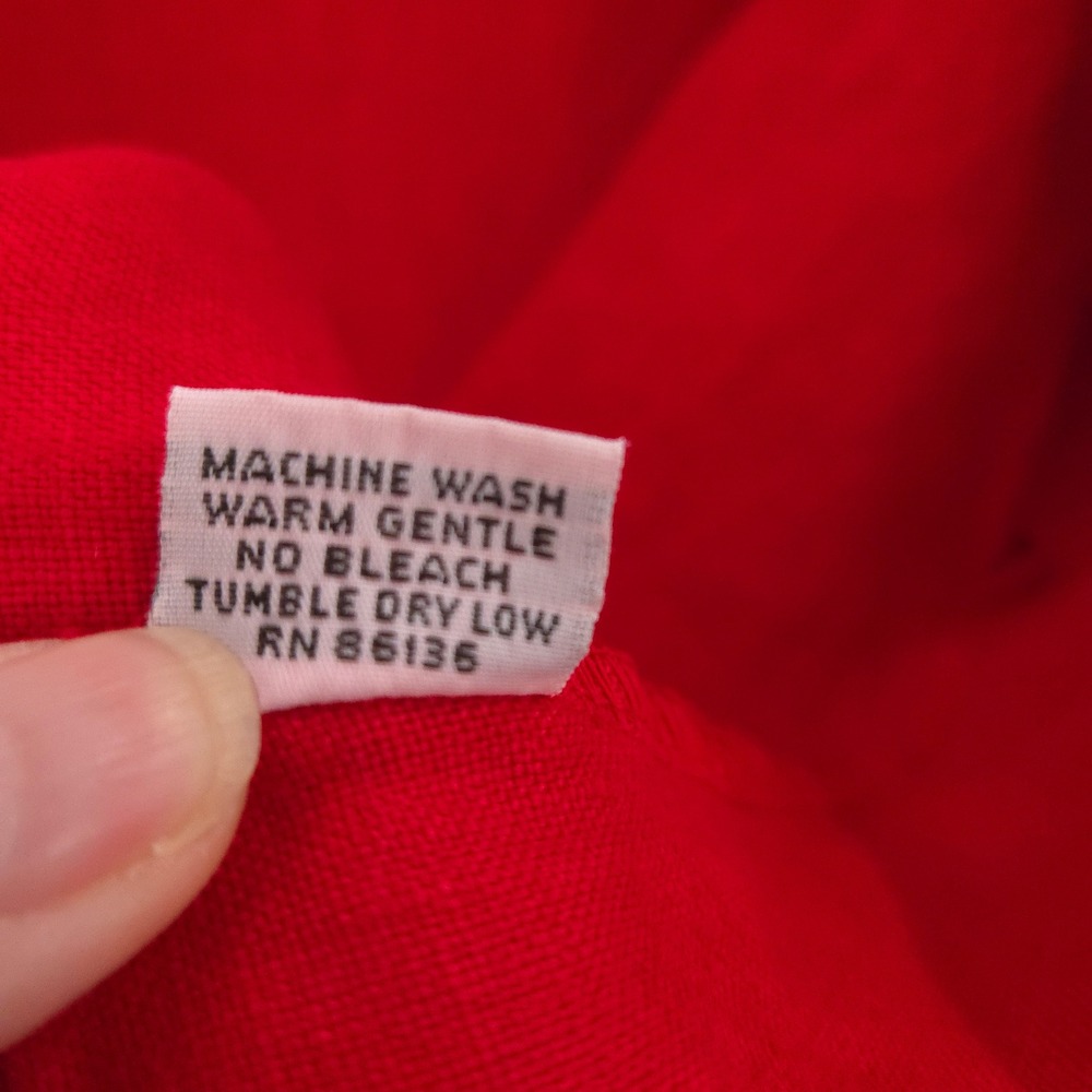 Bryn Walker Linen Blazer Women L Red Open Front Lightweight Made in USA - Picture 7 of 8